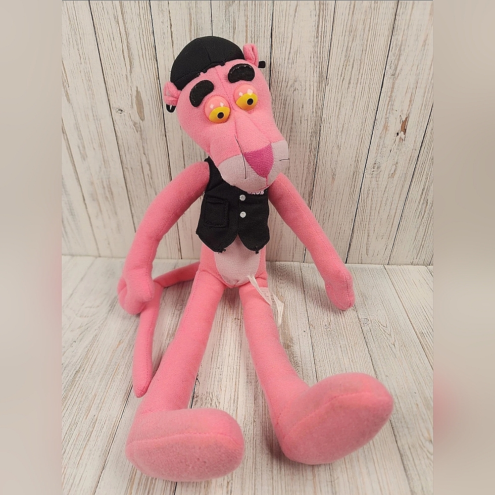 Pink Panther Plush Motorcycle BIKER CLUB Stuffed Animal Doll 15" NANCO 2006 VNTG